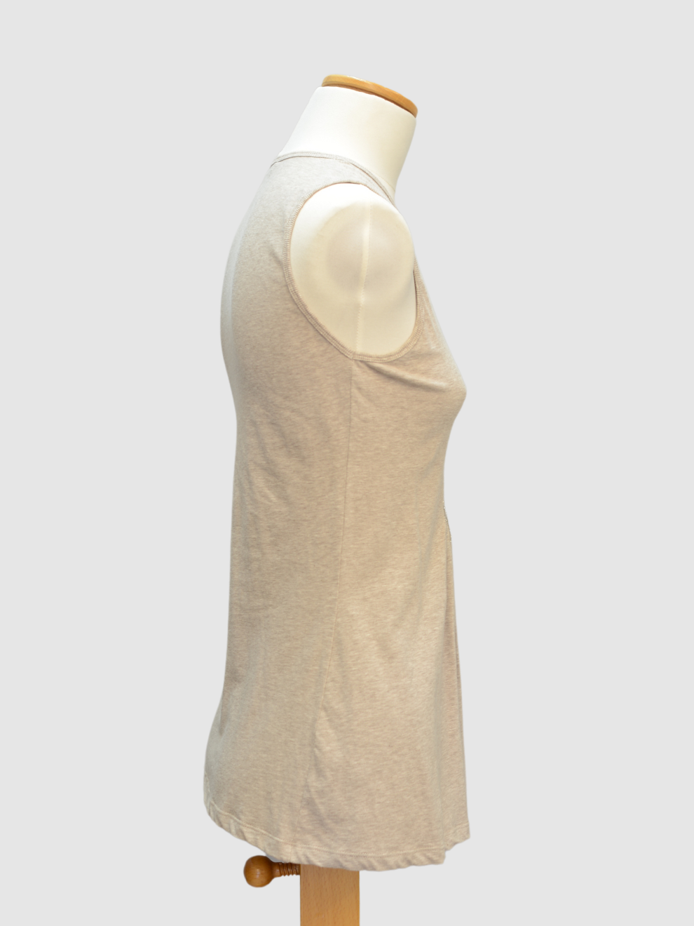 Greiges Tanktop mit Mini-Glitzer-Streifen von Brunello Cucinelli