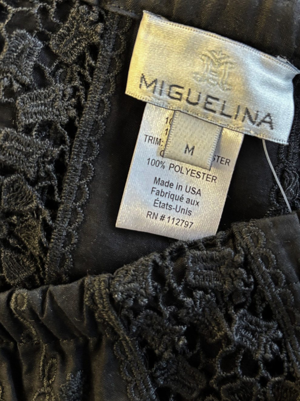 Schwarzer Spitzen-Jumpsuit von Miguelina