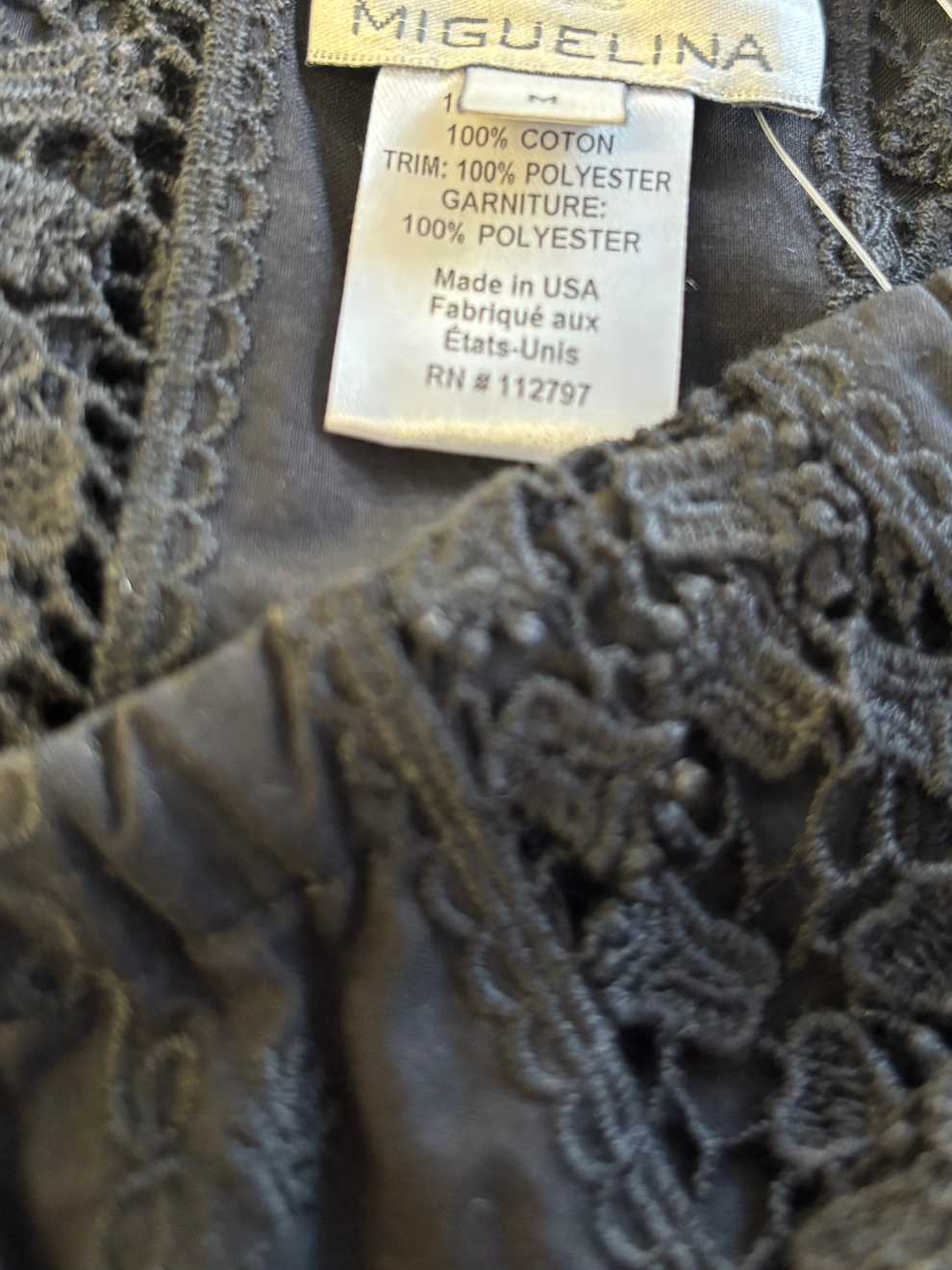 Schwarzer Spitzen-Jumpsuit von Miguelina