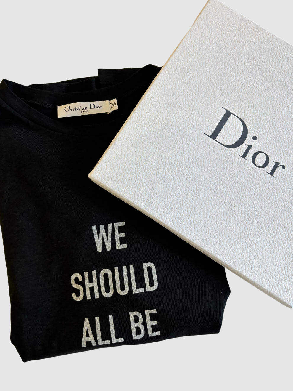 Schwarzes "We should all be feminists"-T-Shirt von Dior