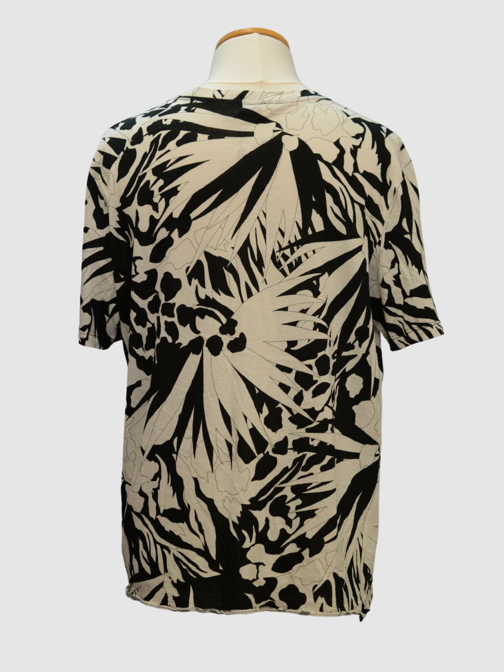 Schwarz-weiß geprintetes T-Shirt von Saint Laurent