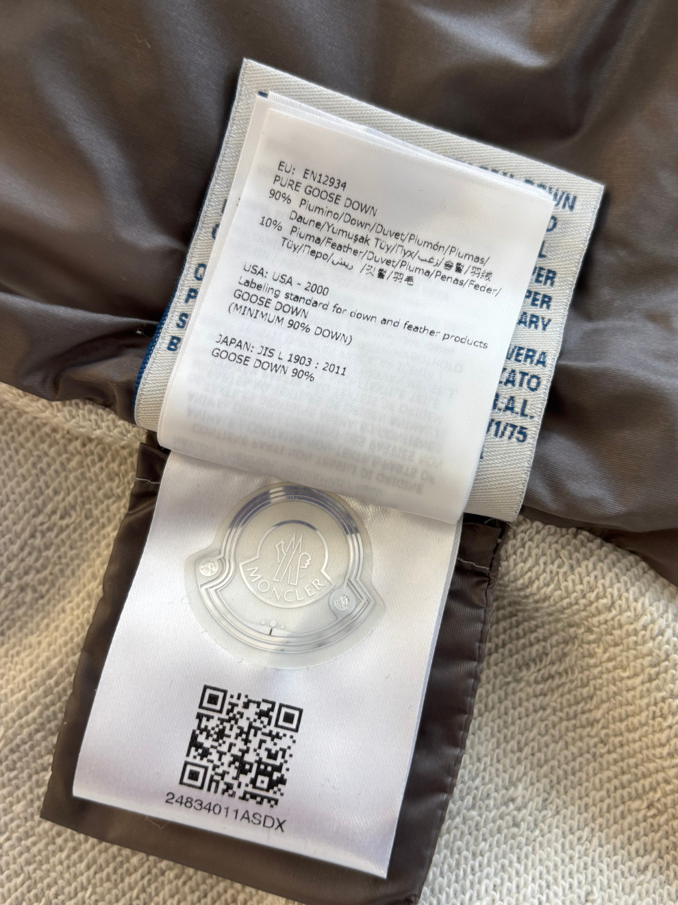 Grauer teilwattierter Blouson von Moncler