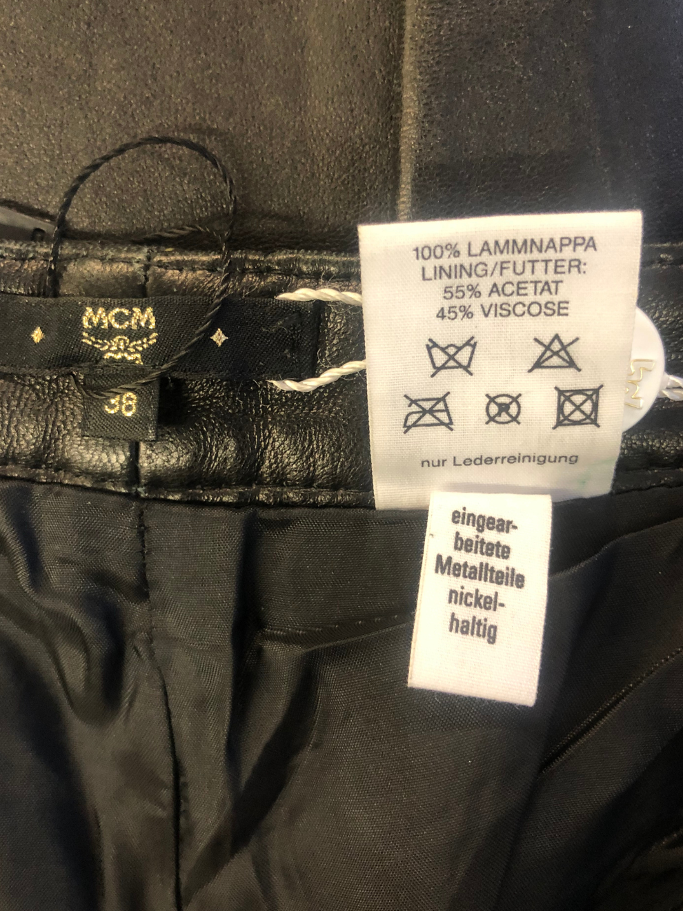 Schwarze Lammleder-Hose von MCM