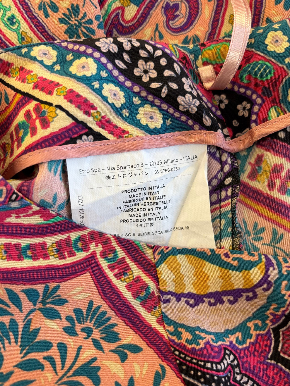 Pink-bunter Seidenrock von Etro