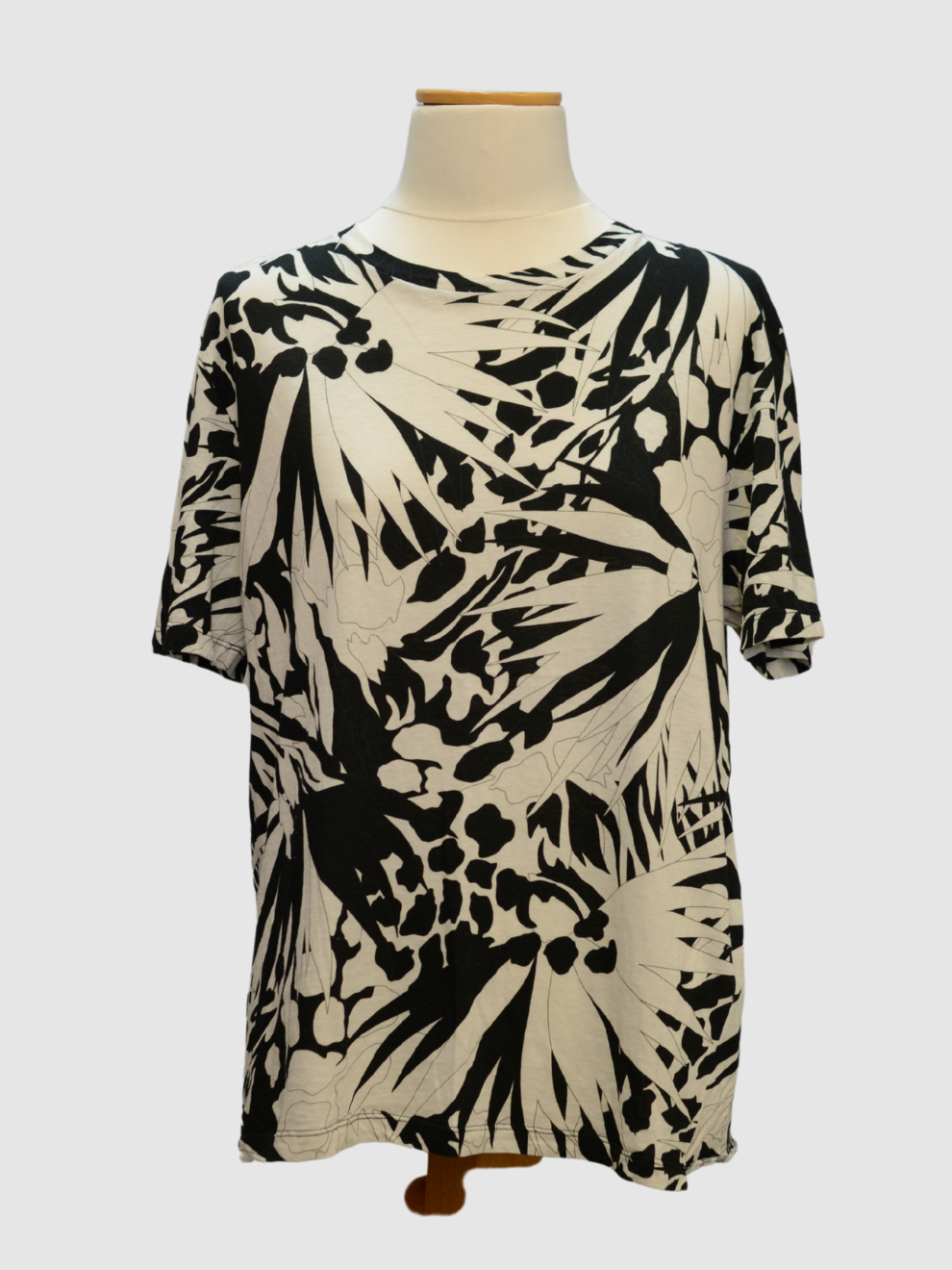Schwarz-weiß geprintetes T-Shirt von Saint Laurent