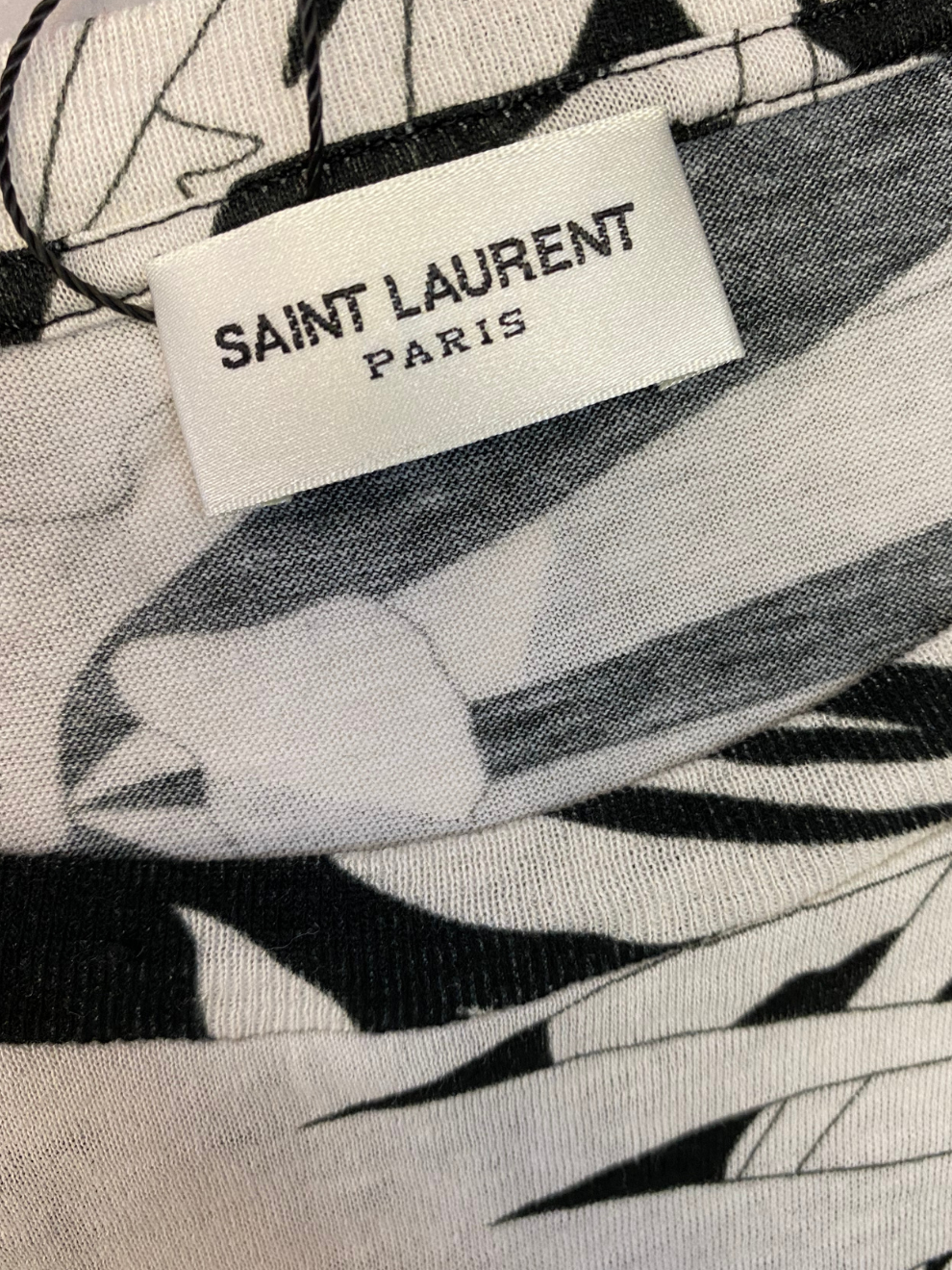 Schwarz-weiß geprintetes T-Shirt von Saint Laurent