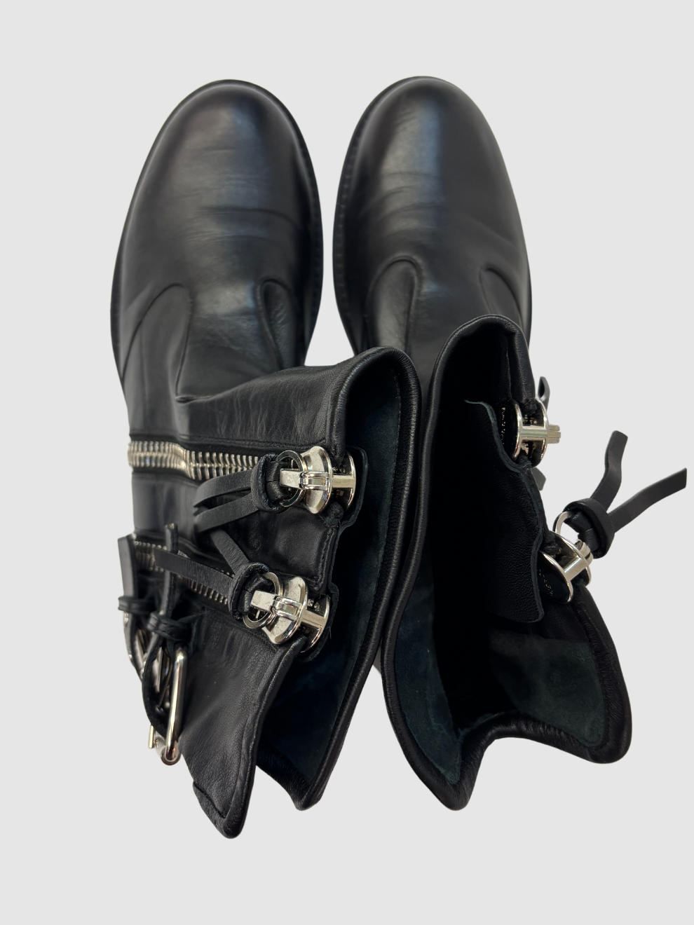 Schwarze Leder-Boots von Giuseppe Zanotti