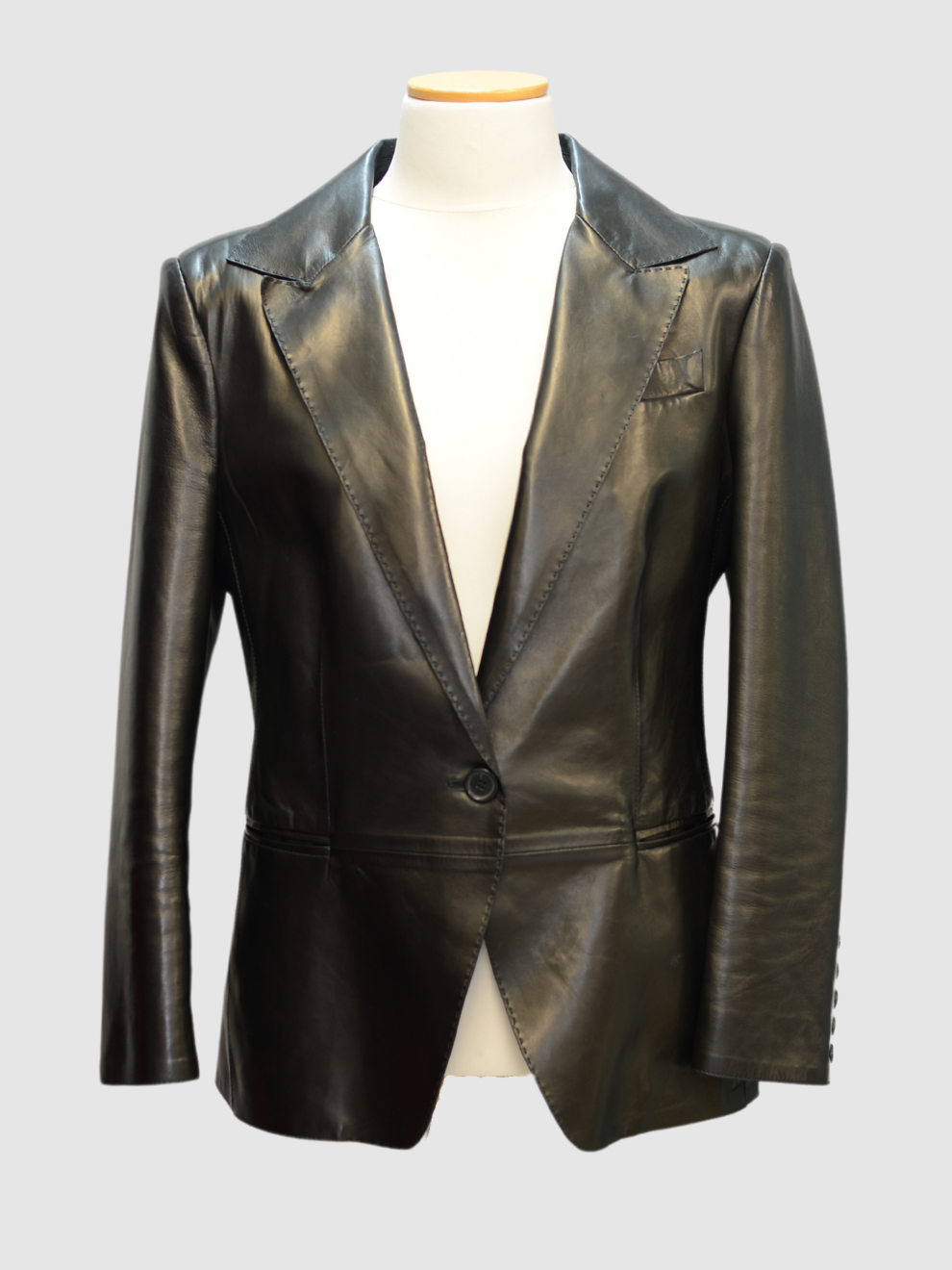 Schwarzer Lederblazer von Tom Ford