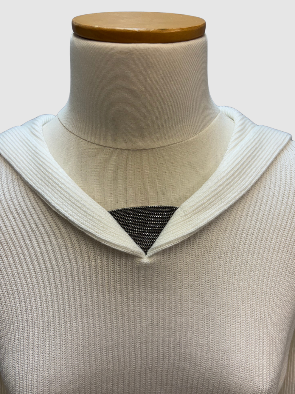 Weißer cropped Hoodie von Brunello Cucinelli