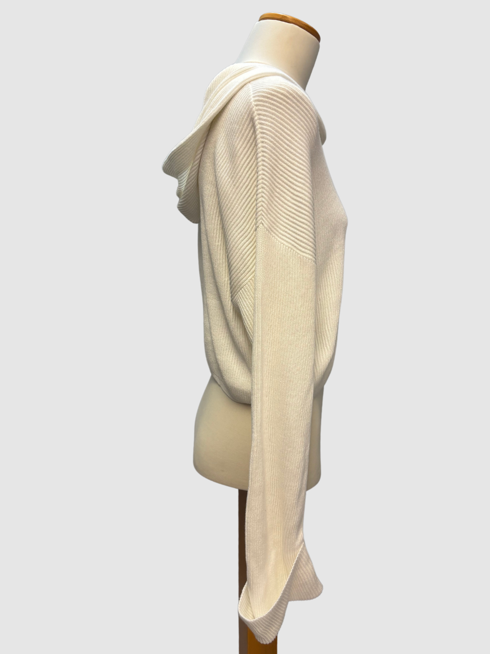 Weißer cropped Hoodie von Brunello Cucinelli