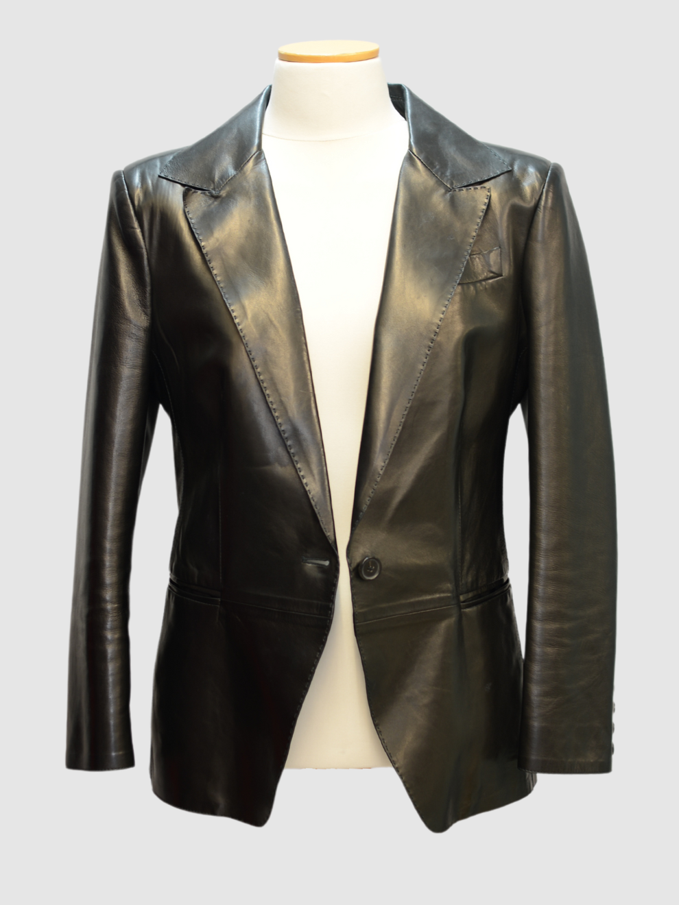 Schwarzer Lederblazer von Tom Ford