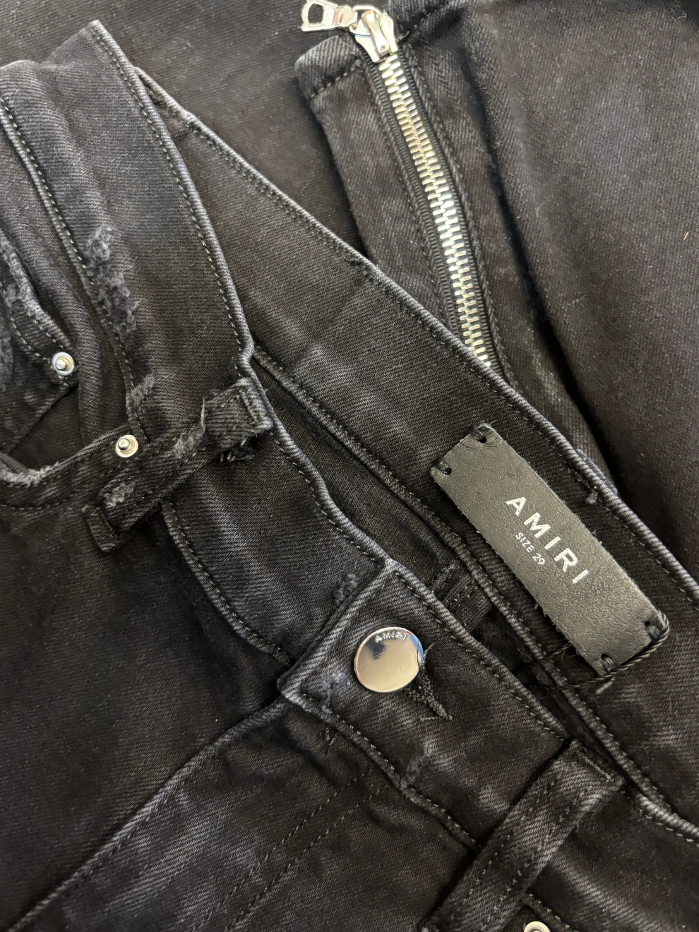 Schwarze Skinny Destroyed Jeans von Amiri