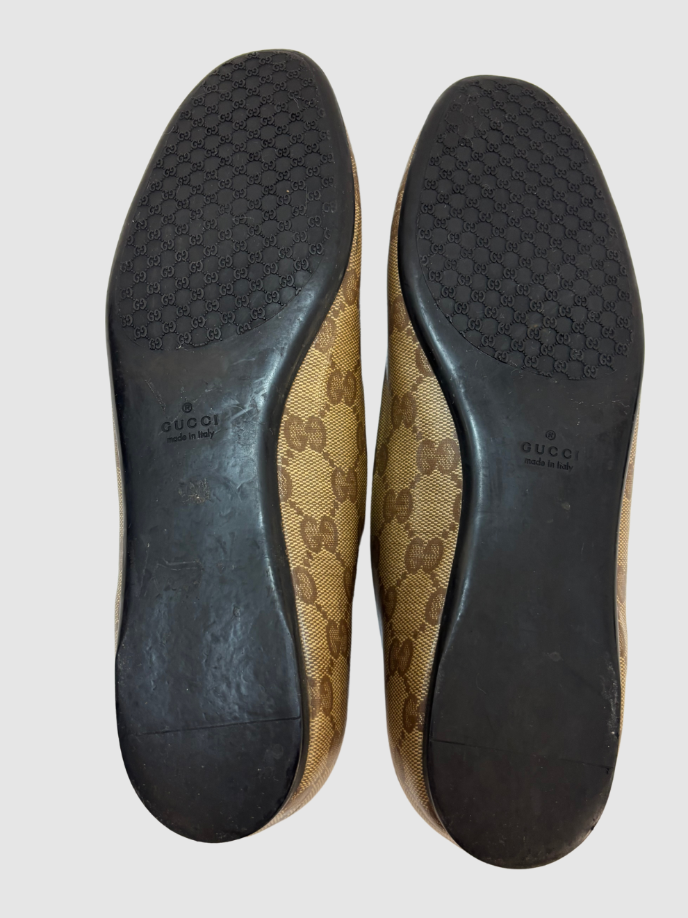 Braune GG Ballerinas von Gucci