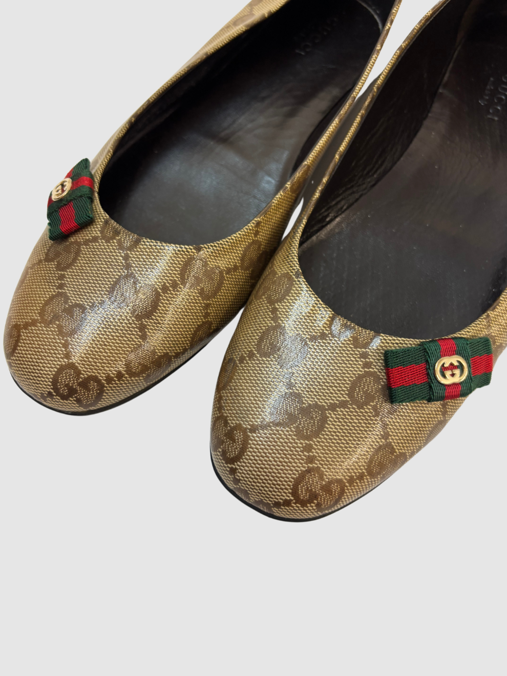 Braune GG Ballerinas von Gucci