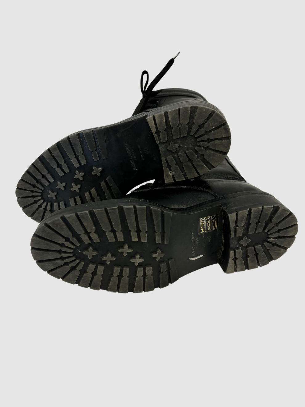 Schwarze Leder-Boots mit Reißverschluss von Saint Laurent