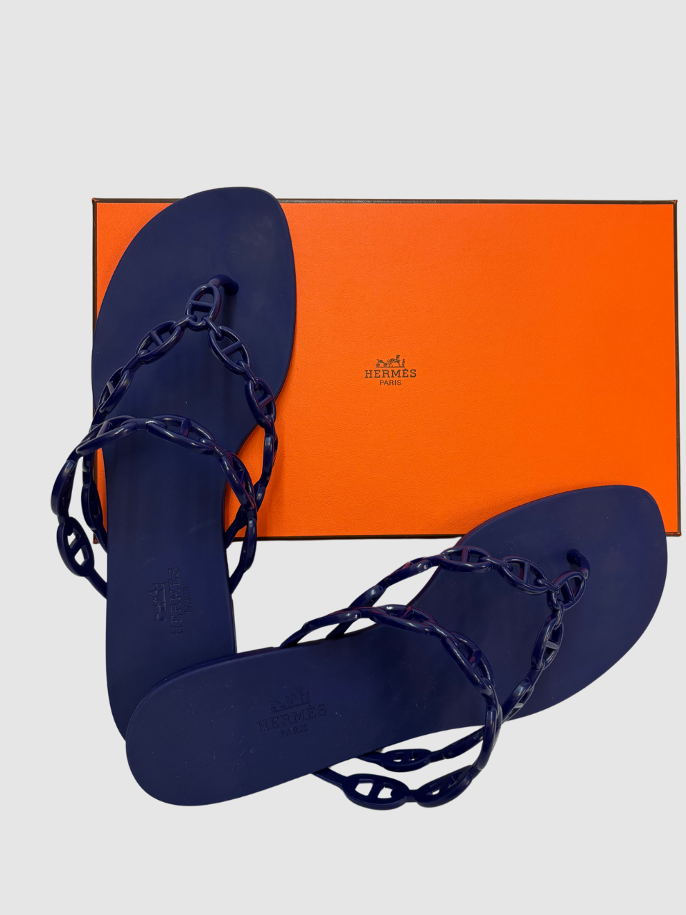 Dunkelblaue Flip-Flops Island von Hermès