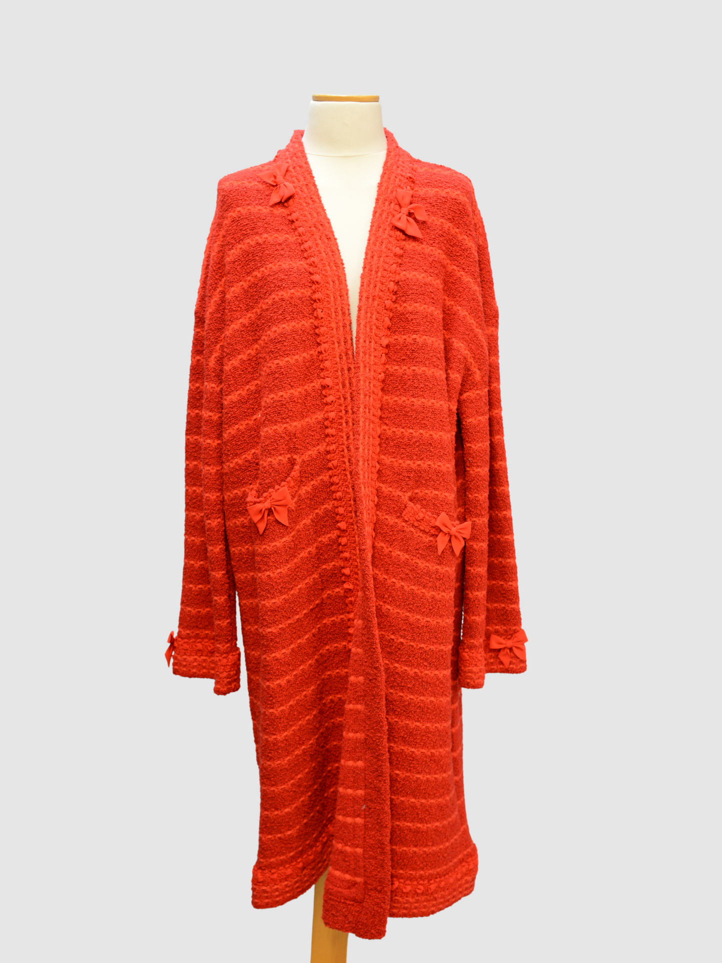 Rot-Orange gestreifter Strickmantel von Gucci