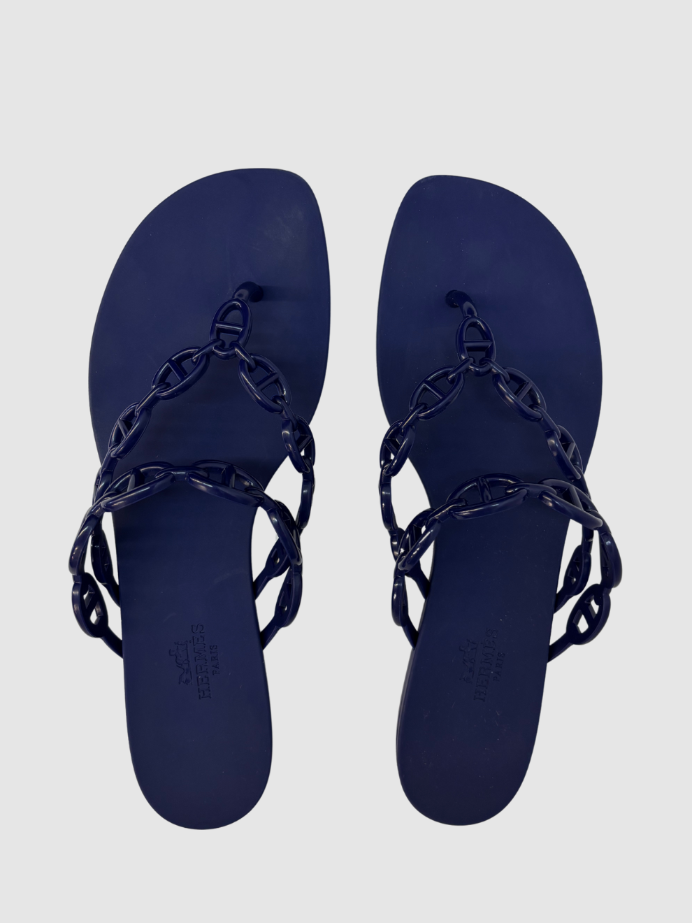 Dunkelblaue Flip-Flops Island von Hermès
