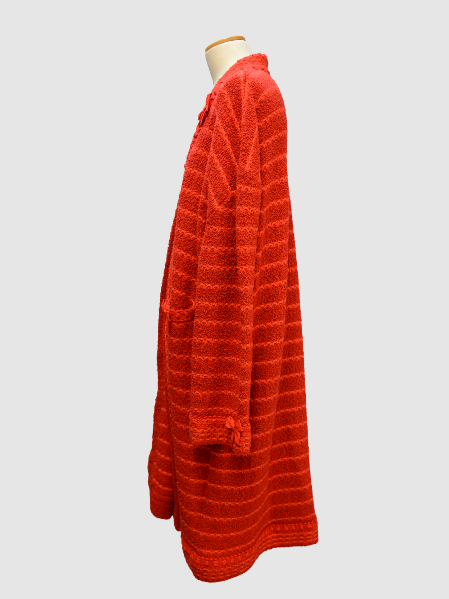 Rot-Orange gestreifter Strickmantel von Gucci