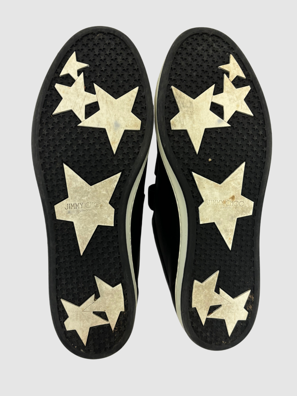 Schwarze Leder-Sneaker mit Perlen von Jimmy Choo