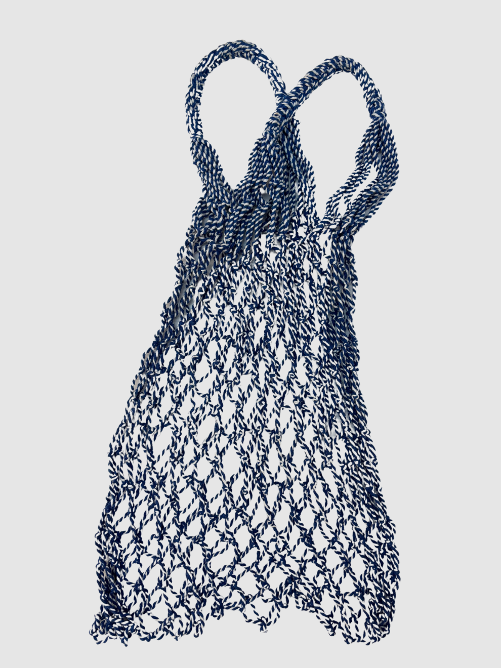 Blau-weiße Netz-Tasche von Céline