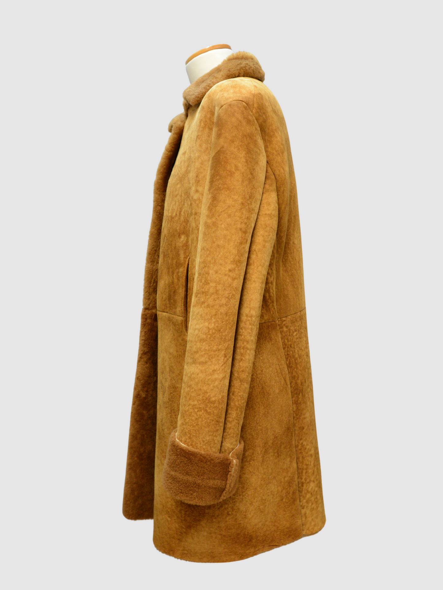 Brauner Vintage Lammfellmantel von Jil Sander