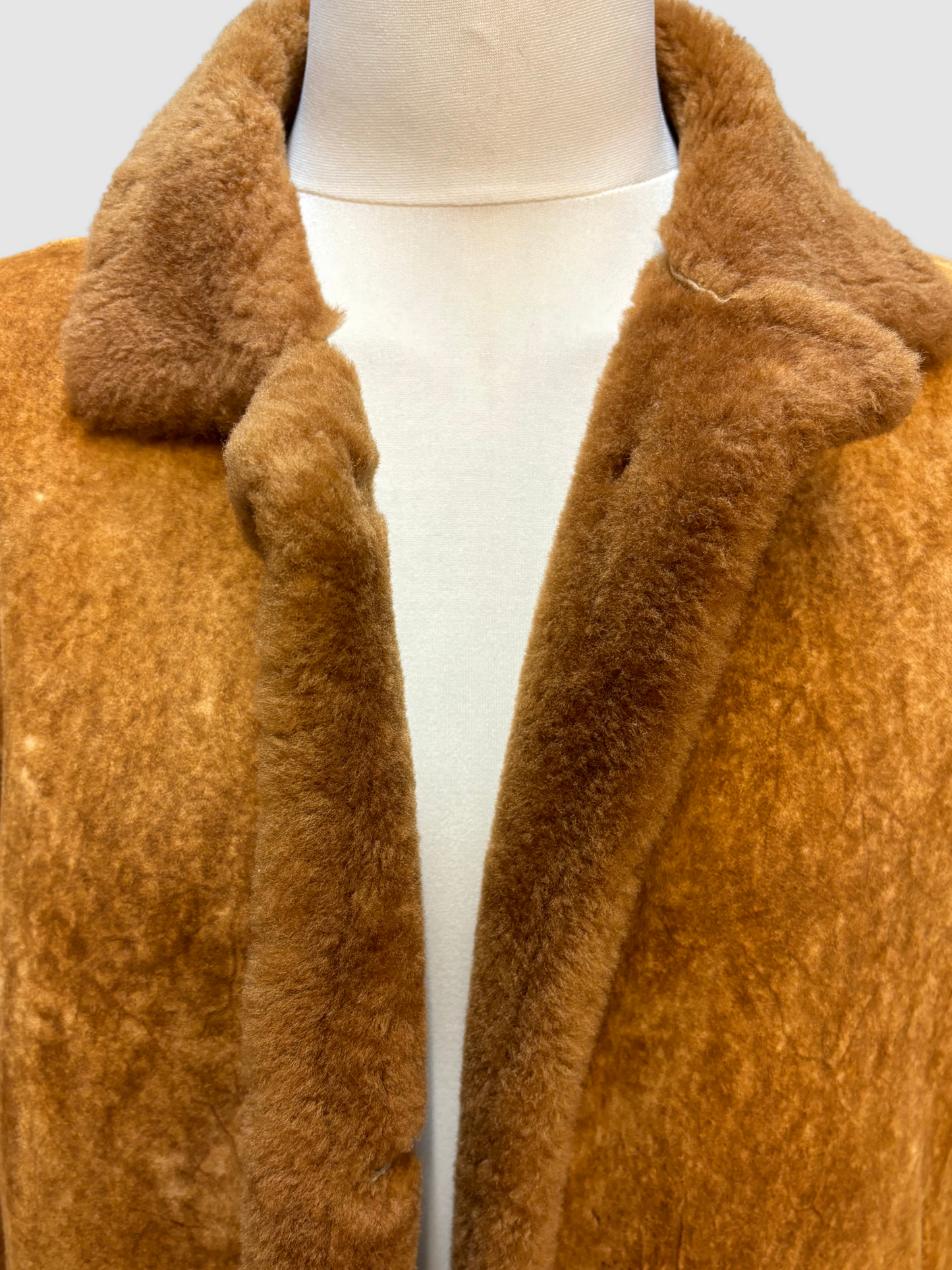 Brauner Vintage Lammfellmantel von Jil Sander