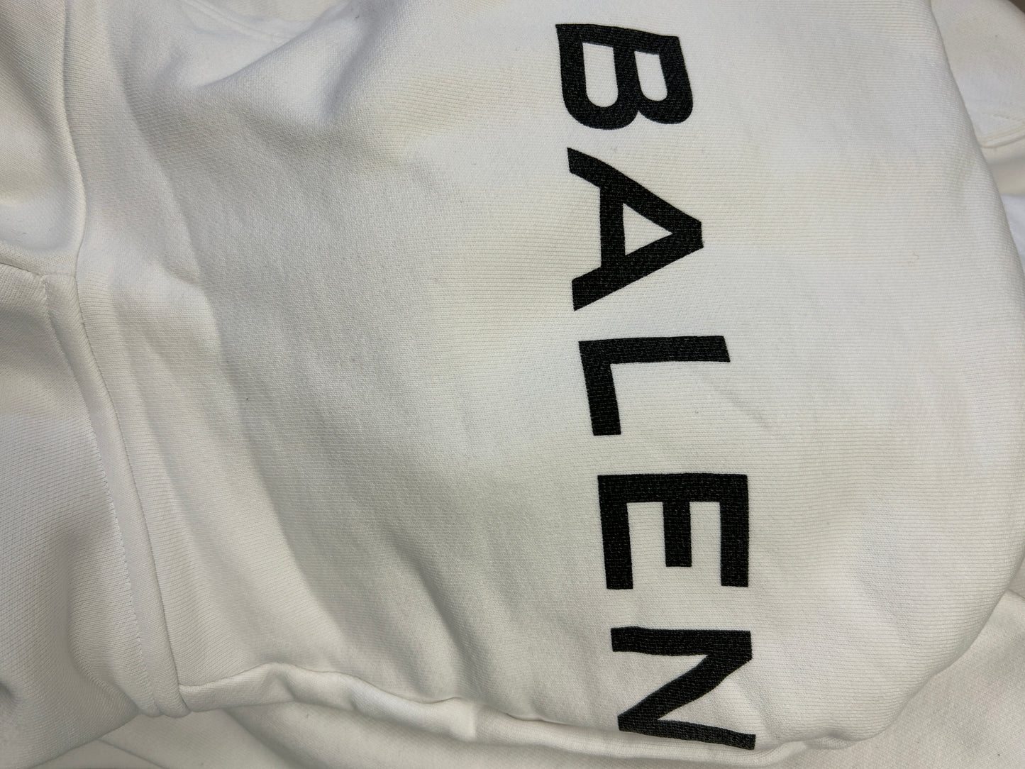 Weißer Balenciaga-Hoodie mit Logo-Print auf Kapuze