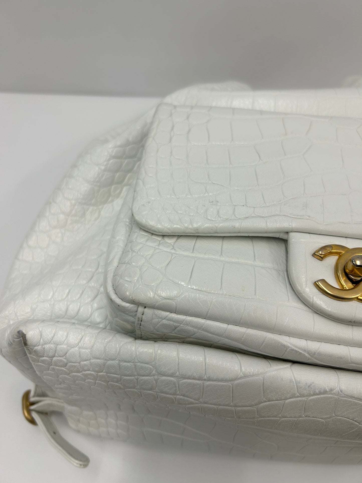 Weißer Lederrucksack von Chanel