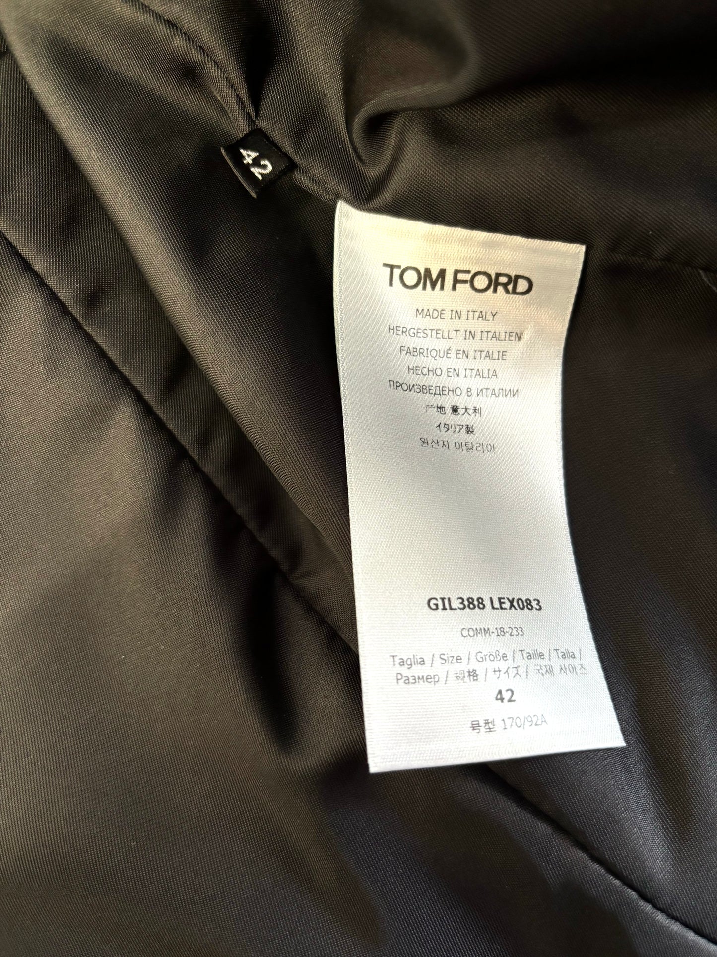 Schwarzer Lederblazer von Tom Ford