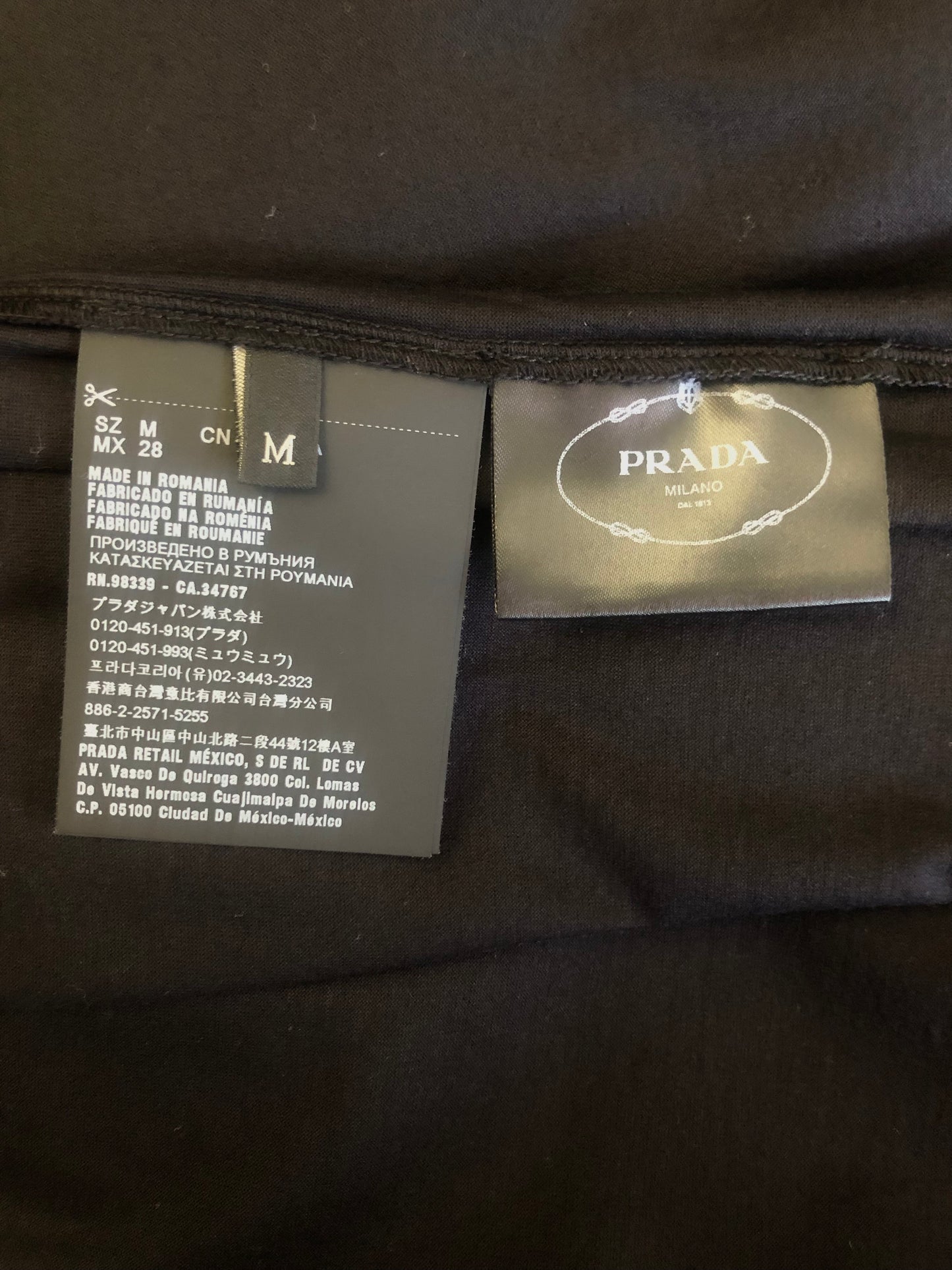 Schwarzes Basic-T-Shirt von Prada