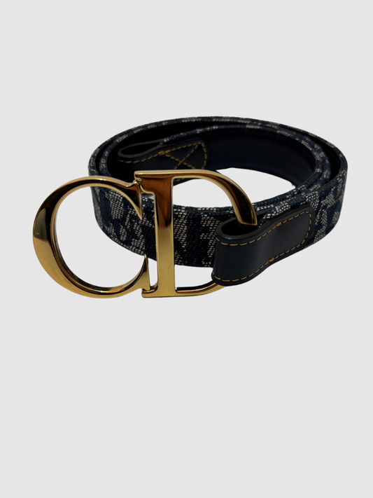 Blau-grauer Dior Saddle Vintage Gürtel