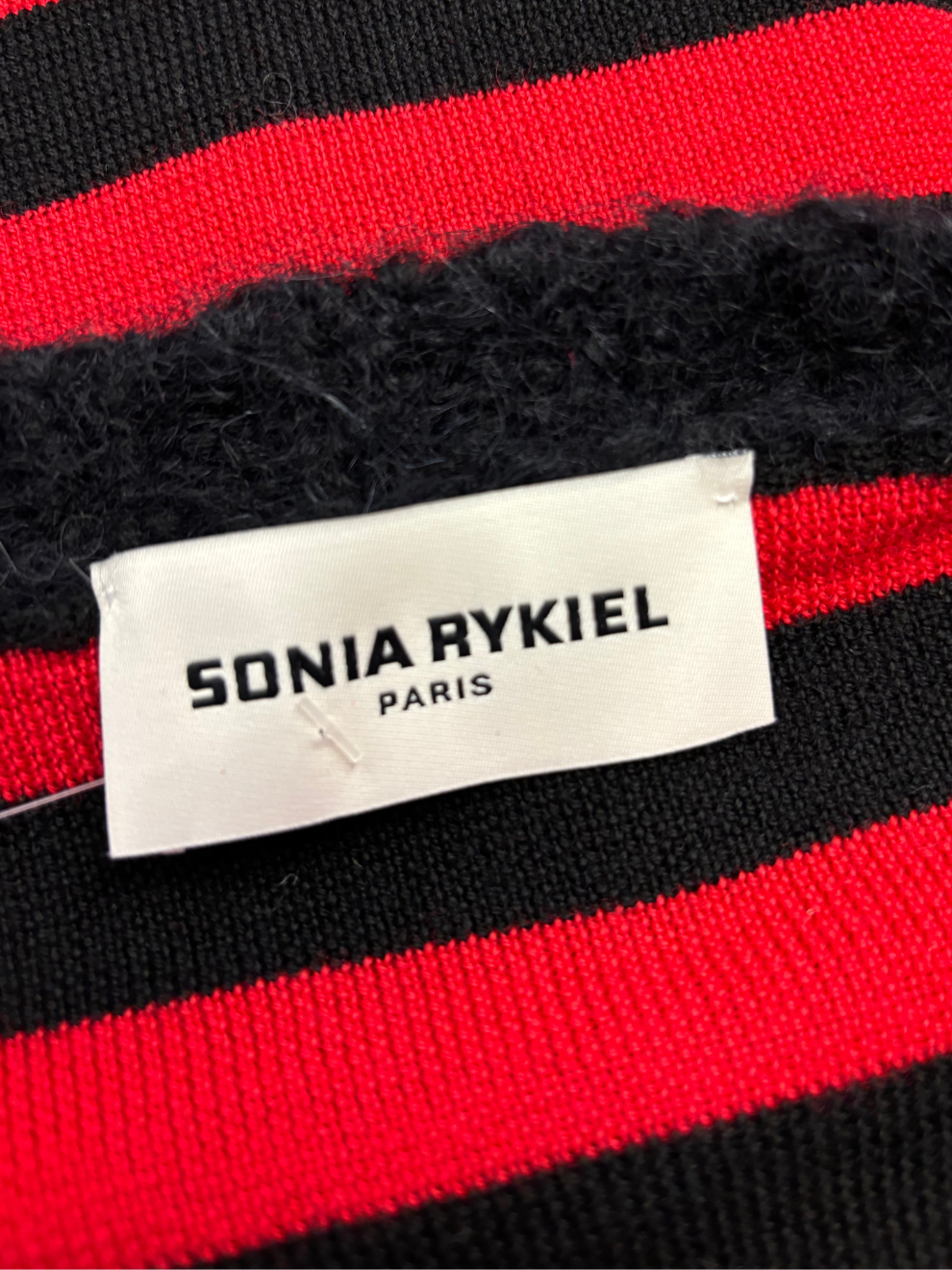 Schwarz-rot gestreiftes Wollkleid von Sonia Rykiel