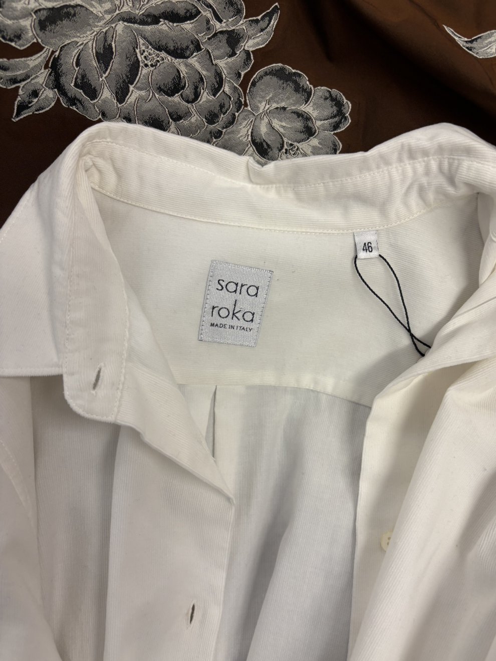 Weiß-braunes Blusenkleid von Sara Roka