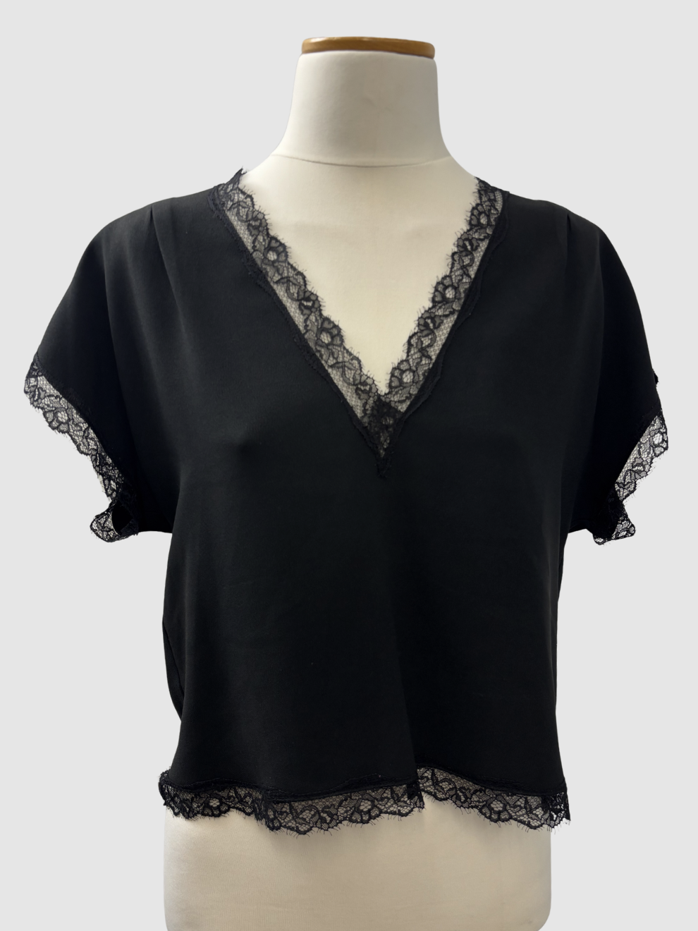 Schwarzes Top mit Spitze von Miu Miu