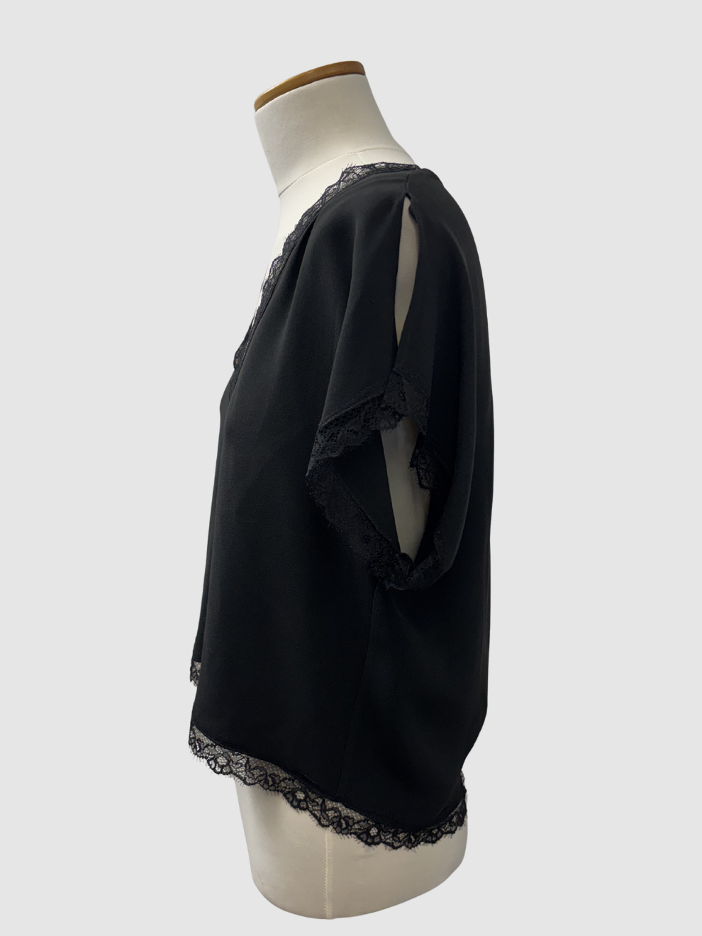 Schwarzes Top mit Spitze von Miu Miu