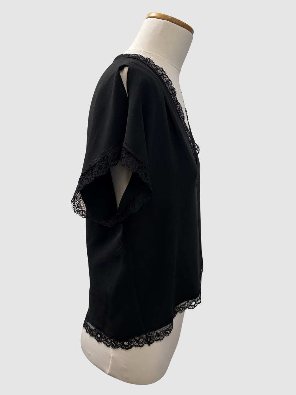Schwarzes Top mit Spitze von Miu Miu