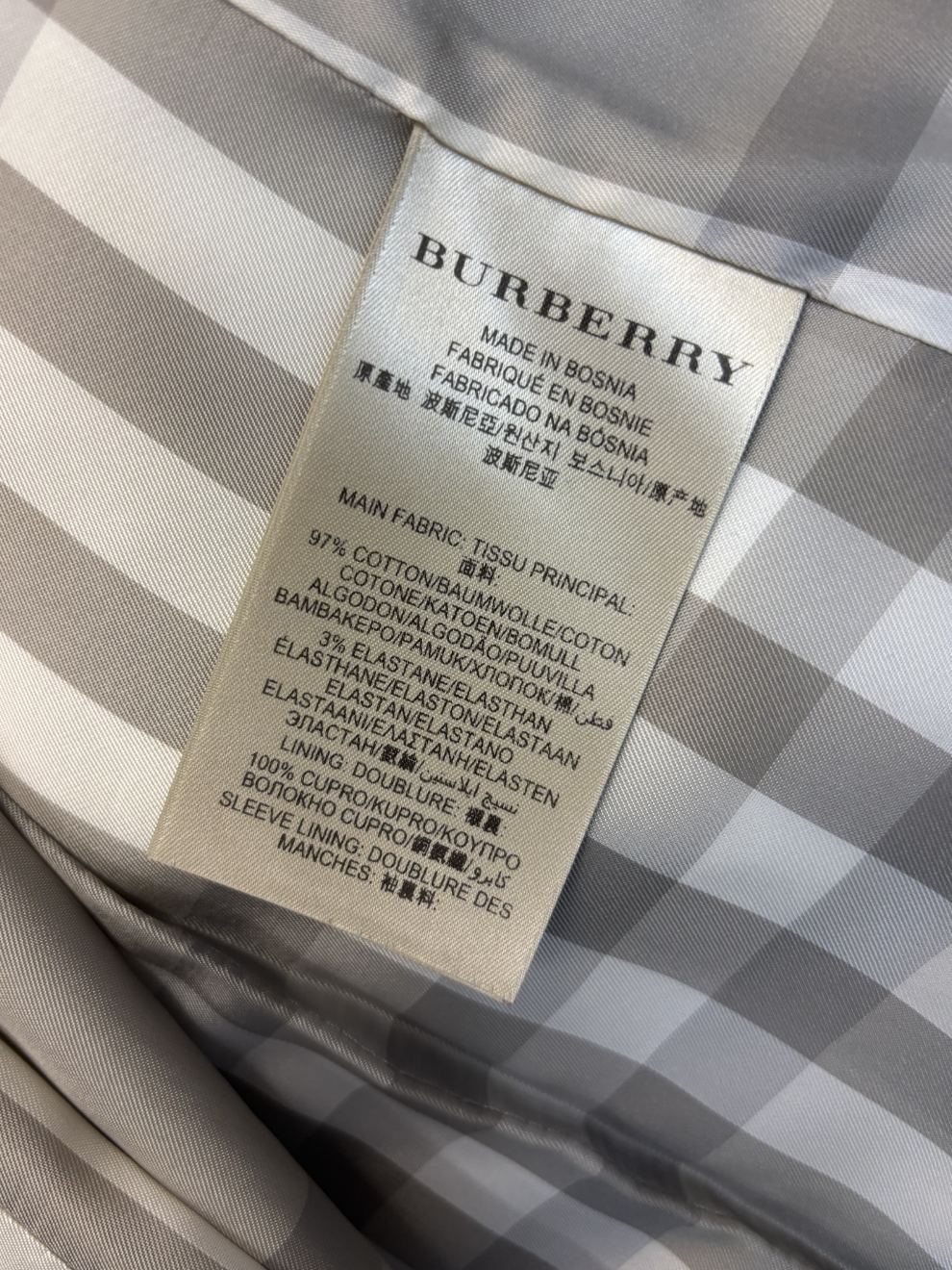 Hellbeiger Kurzmantel einreihig Burberry