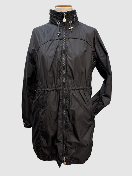 Schwarzer Übergangs Regen Parka Moncler