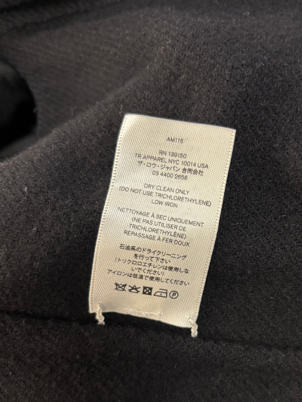 Schwarzer Wollmantel von The Row