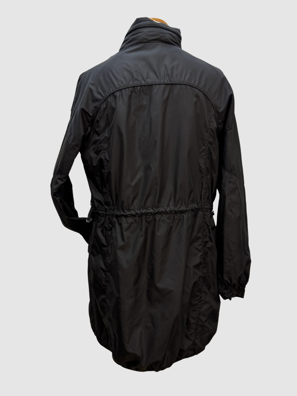 Schwarzer Übergangs Regen Parka Moncler