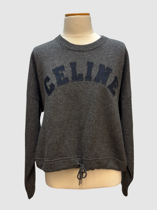 Dunkelgrauer Wollpullover von Celine