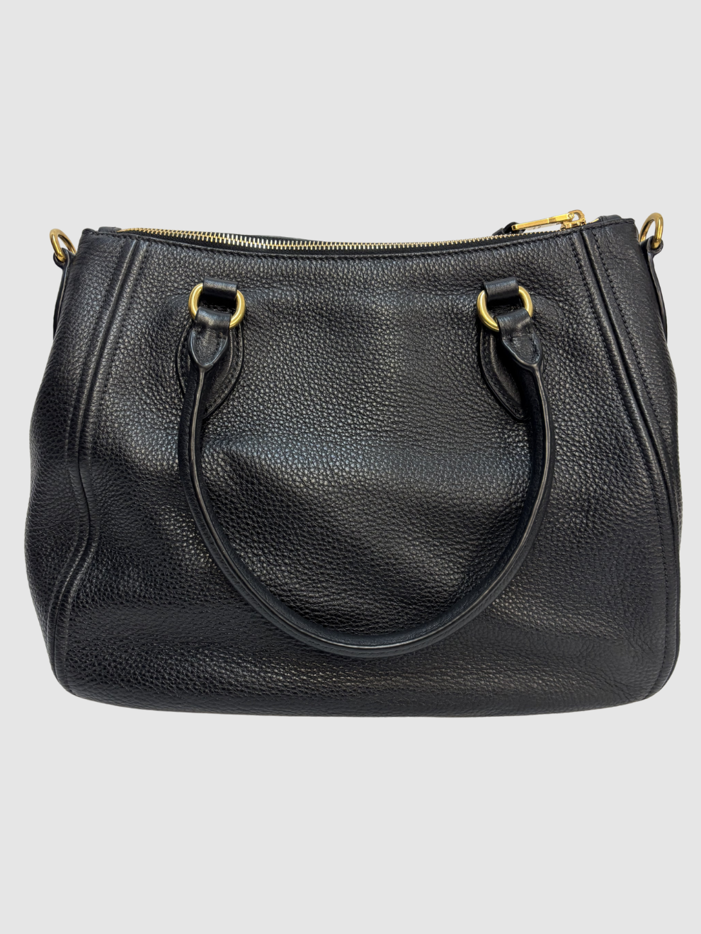 Schwarze Phenix Vitello Handtasche von Prada