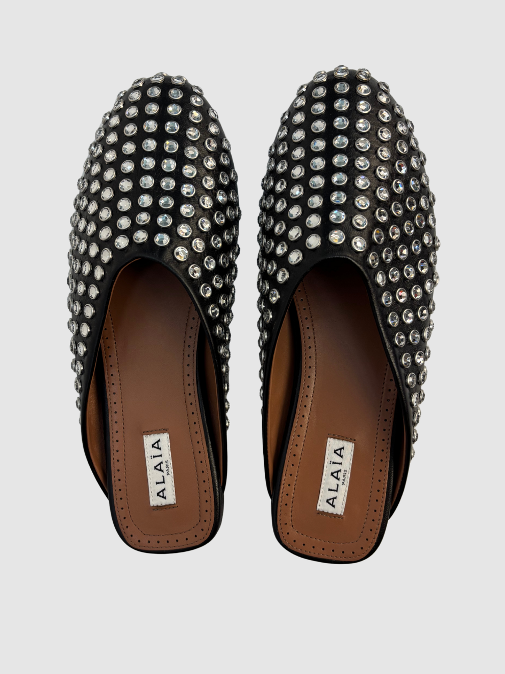 Schwarze Mules mit Kristallen von Alaïa