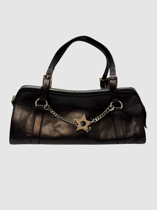 Schwarze Vintage Dior Hardcore Schultertasche