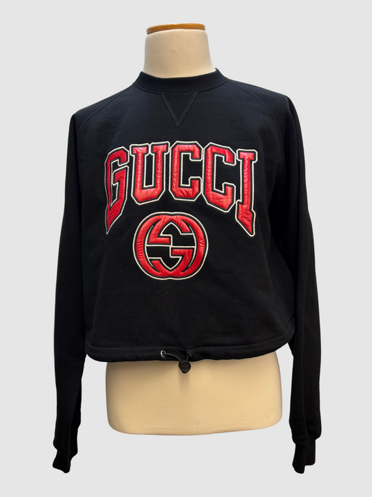 Schwarzes cropped Sweatshirt von Gucci