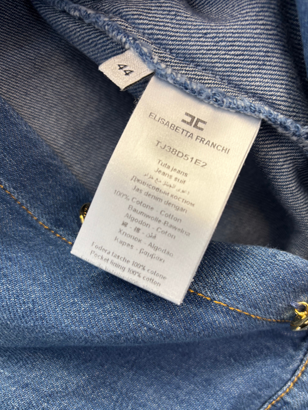 Blauer Jeansjumpsuit von Elisabetta Franchi