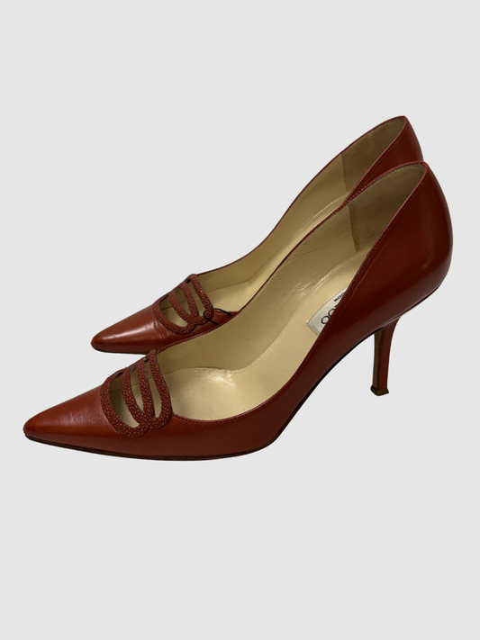 Rostrote spitze Pumps von Jimmy Choo