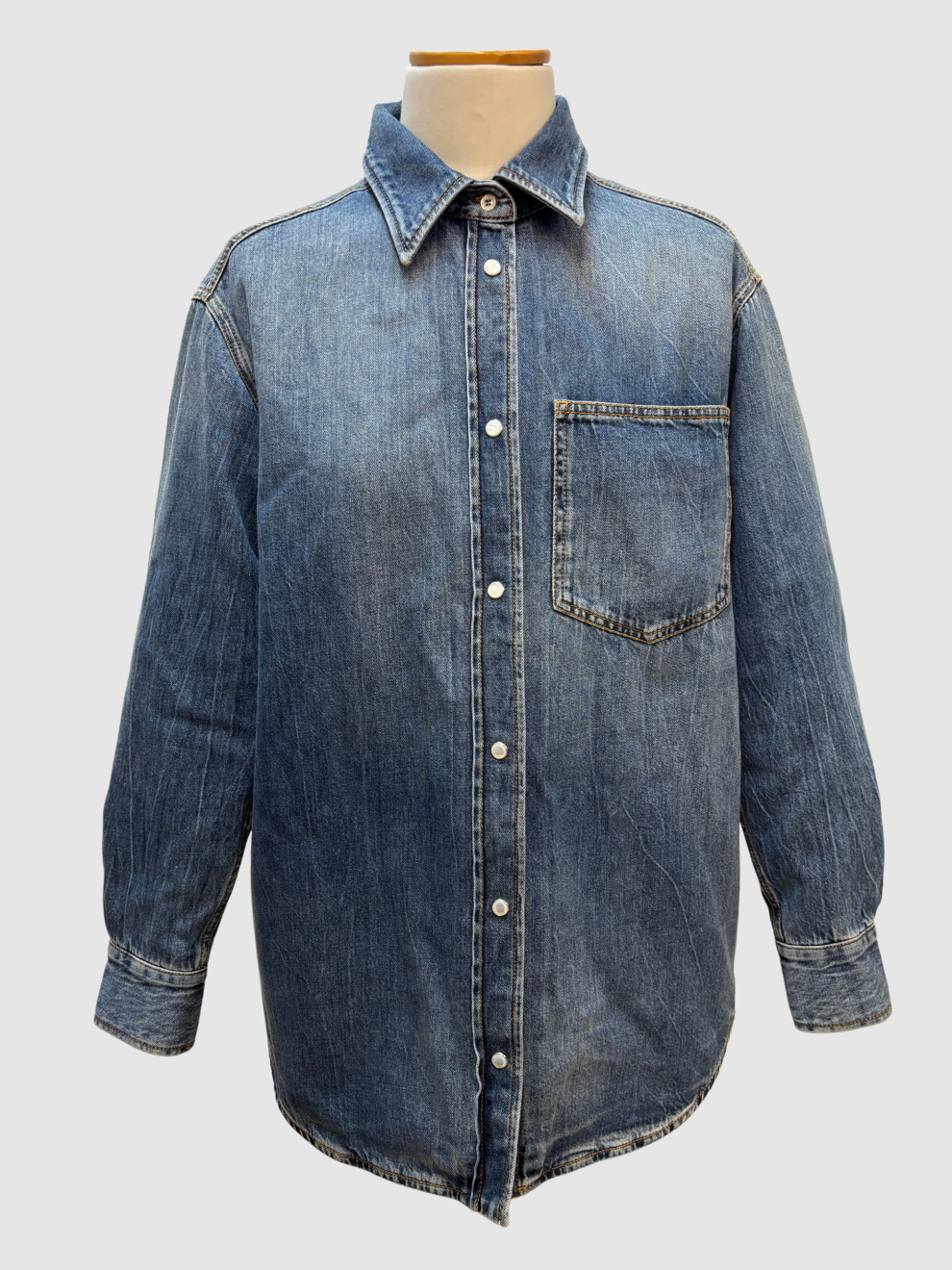 Wattierte Jeans-Hemdbluse von Gucci