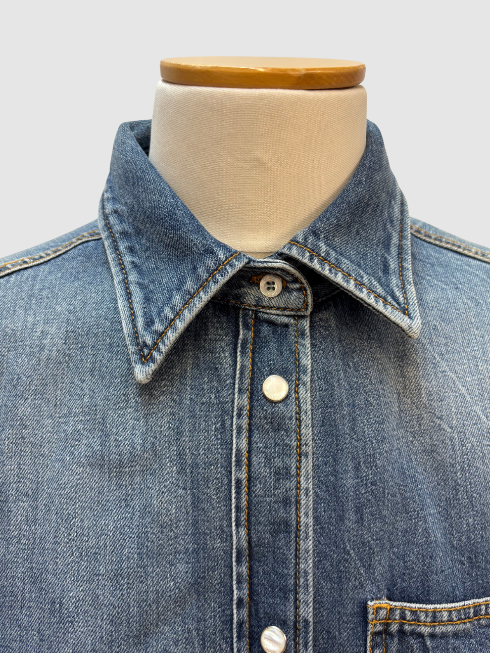 Wattierte Jeans-Hemdbluse von Gucci